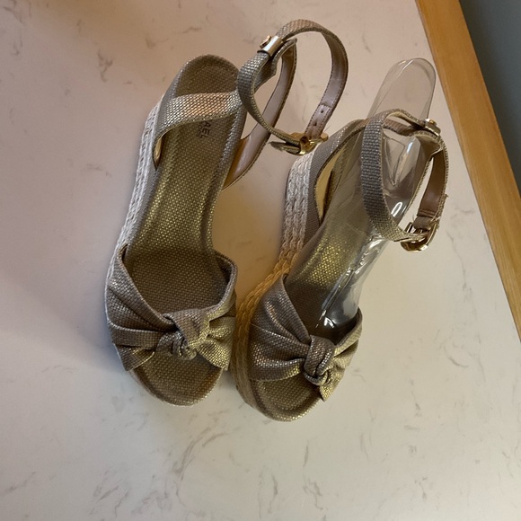 Michael Kors Gold Wedge Sandals - Picture 5 of 8